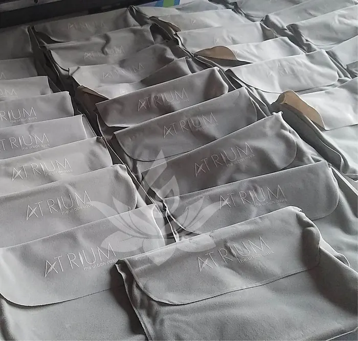 Pouches with tone-on-tone print