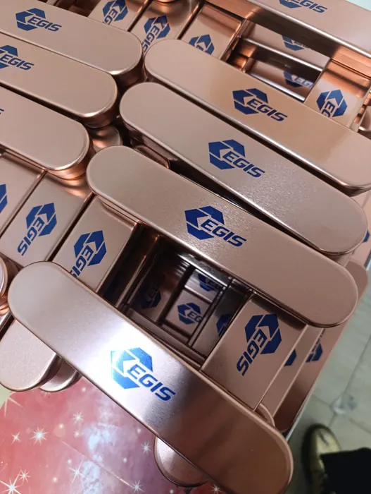 Metal pen tins with logo