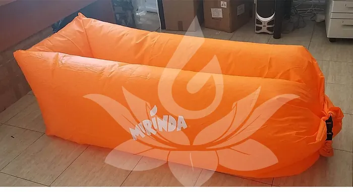 Inflatable lounger with logo