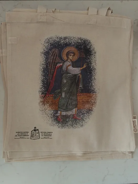 Cotton tote with an icon print