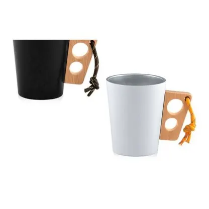 Double-walled cup with bamboo handle sm133