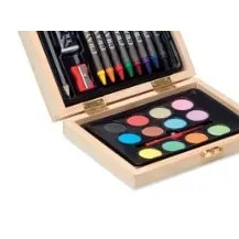 Mini painting set in a wooden box 051