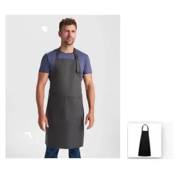 Classic short apron with a three-compartment front pocket rab125